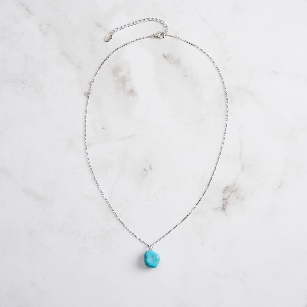 Handmade Vintage Turquoise Necklace in 925 Sterling Silver