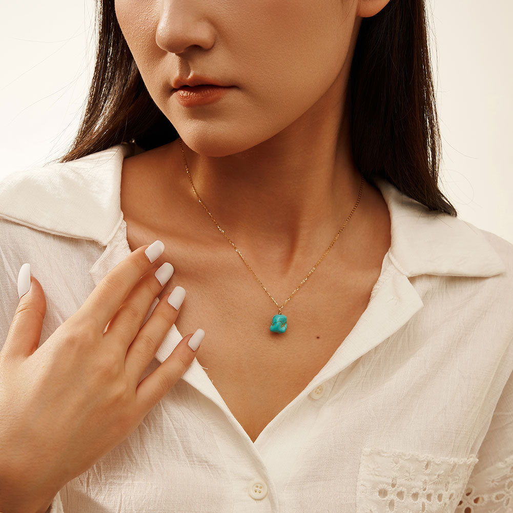 Handmade Vintage Turquoise Necklace in 925 Sterling Silver