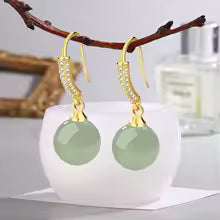 Vintage Palace Jade & Pearl Earrings