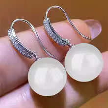 Vintage Palace Jade & Pearl Earrings