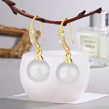 Vintage Palace Jade & Pearl Earrings
