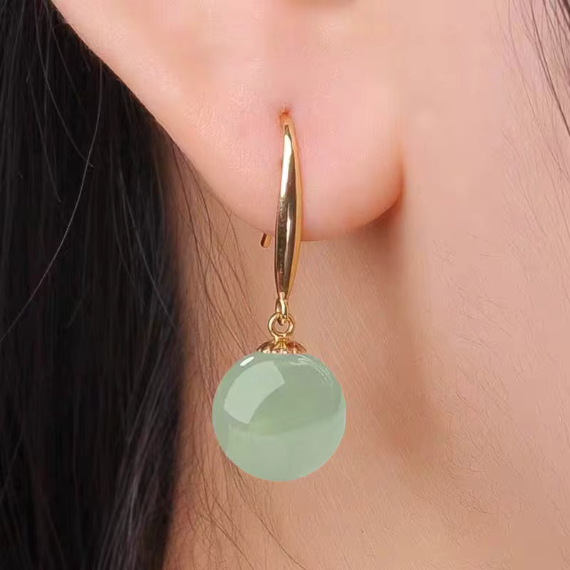 Vintage Palace Jade & Pearl Earrings