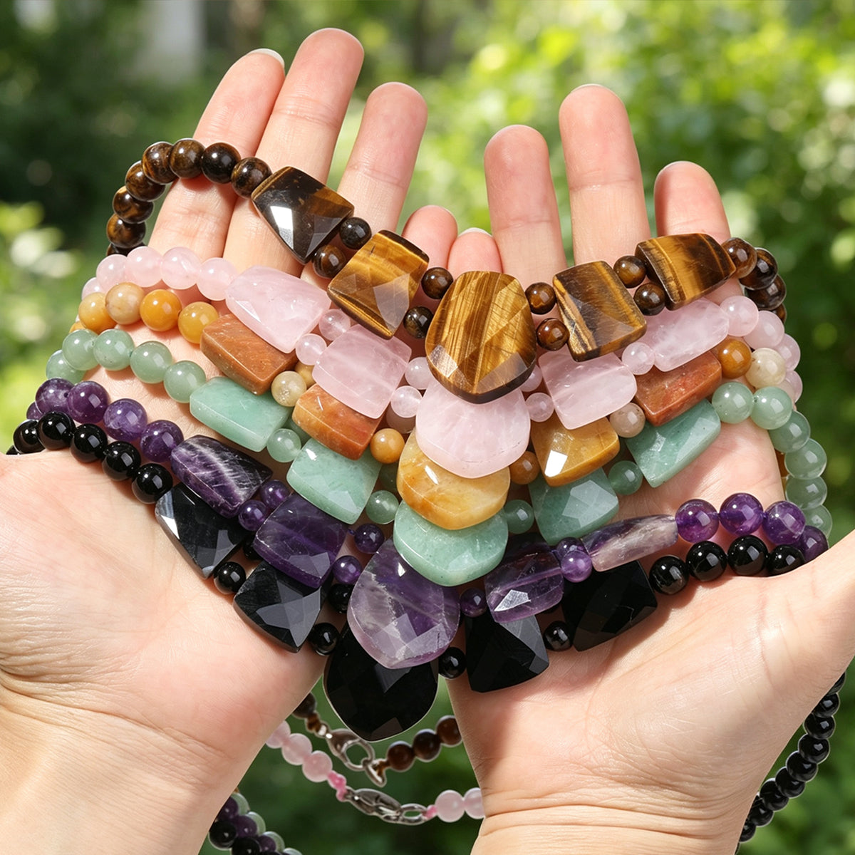 Lumina Pietra Natural Stone Necklace | Handmade Boho Collection