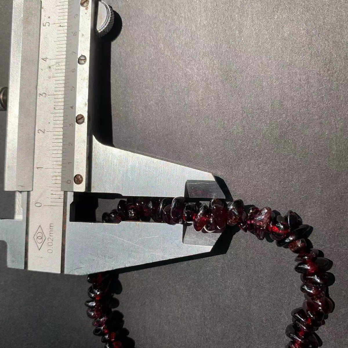 Natural Garnet Beaded Stretch Bracelet