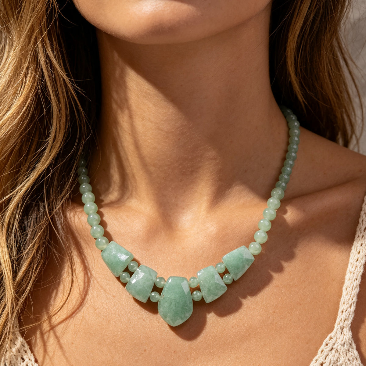 Lumina Pietra Natural Stone Necklace | Handmade Boho Collection