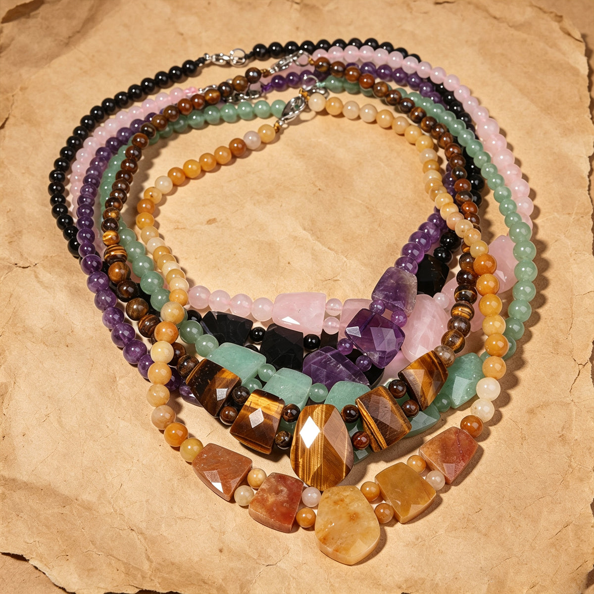 Lumina Pietra Natural Stone Necklace | Handmade Boho Collection